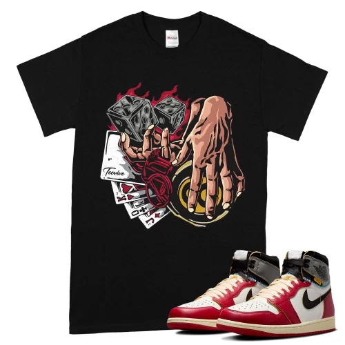 TeeVivo T-Shirt Match Air Jordan 1 Retro High Union LA Chicago Shadow Gambling – Air Jordan 1 Shirt, AJ1 Shirt