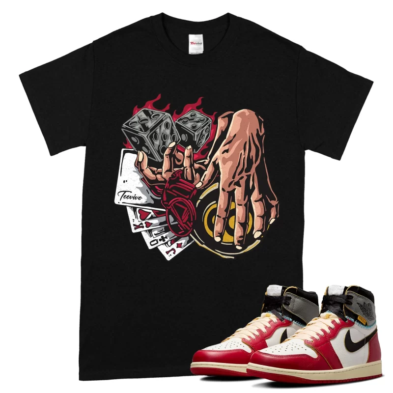 TeeVivo T-Shirt Match Air Jordan 1 Retro High Union LA Chicago Shadow Gambling – Air Jordan 1 Shirt, AJ1 Shirt