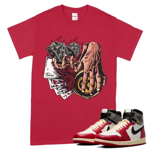 TeeVivo T-Shirt Match Air Jordan 1 Retro High Union LA Chicago Shadow Gambling – Air Jordan 1 Shirt, AJ1 Shirt