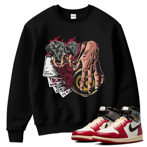 TeeVivo Sweatshirt Match Air Jordan 1 Retro High Union LA Chicago Shadow Gambling – Air Jordan 1 Sweatshirt, AJ1 Sweatshirt