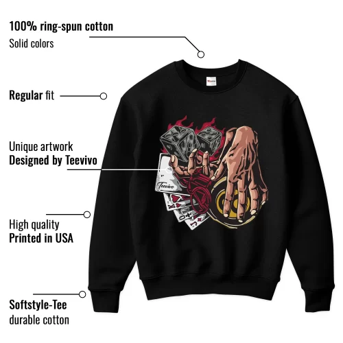 TeeVivo Sweatshirt Match Air Jordan 1 Retro High Union LA Chicago Shadow Gambling – Air Jordan 1 Sweatshirt, AJ1 Sweatshirt