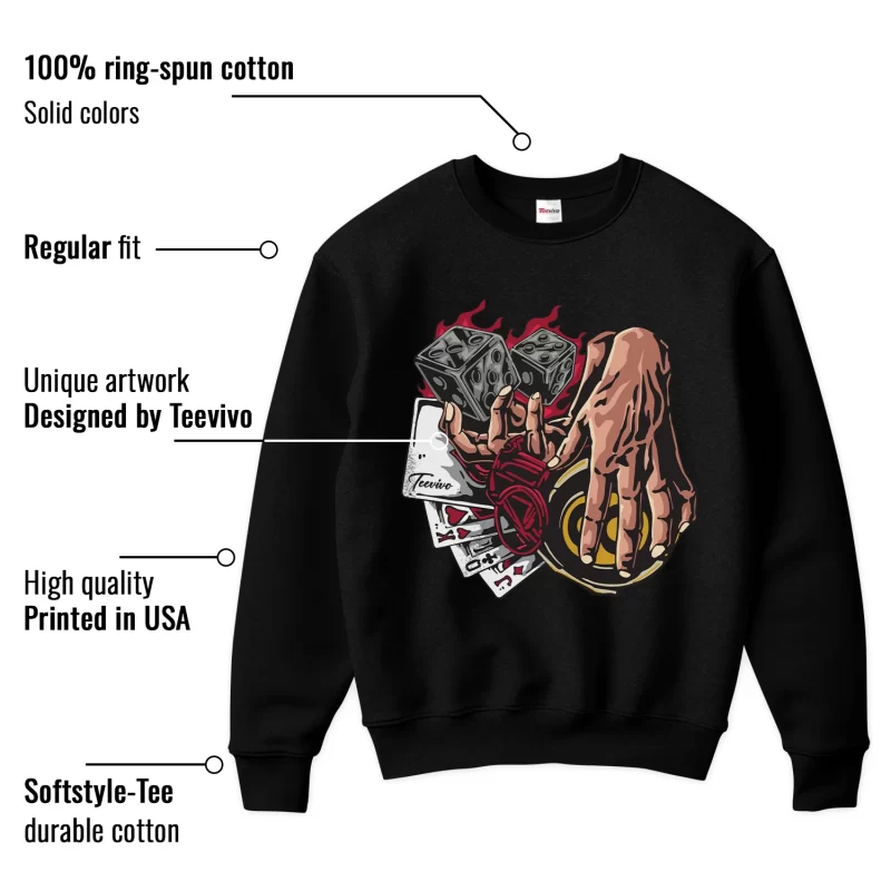 TeeVivo Sweatshirt Match Air Jordan 1 Retro High Union LA Chicago Shadow Gambling – Air Jordan 1 Sweatshirt, AJ1 Sweatshirt