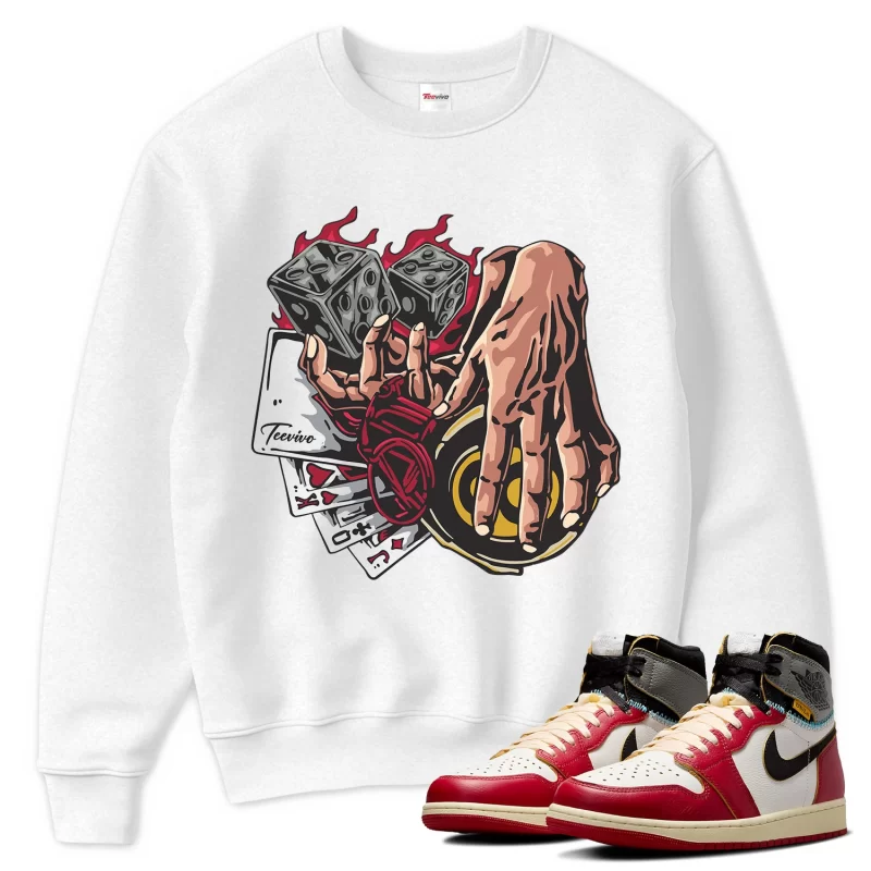 TeeVivo Sweatshirt Match Air Jordan 1 Retro High Union LA Chicago Shadow Gambling – Air Jordan 1 Sweatshirt, AJ1 Sweatshirt