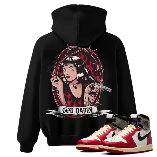 TeeVivo Hoodie Match Air Jordan 1 Retro High Union LA Chicago Shadow God Daaamn – Air Jordan 1 Hoodie, AJ1 Hoodie