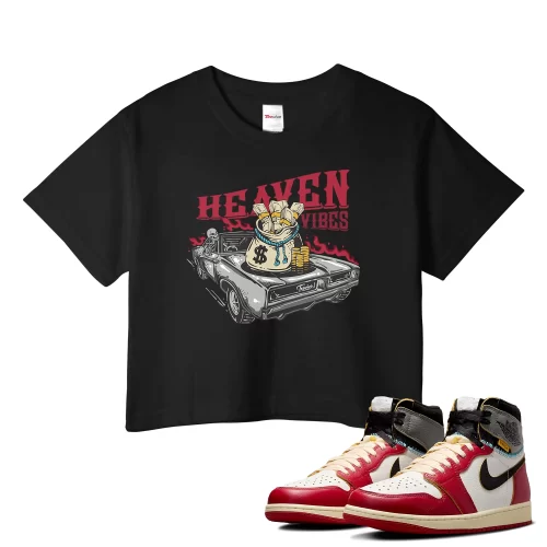 TeeVivo Crop Top Match Air Jordan 1 Retro High Union LA Chicago Shadow Heaven vibes – Air Jordan 1 Crop Top, AJ1 Crop Top