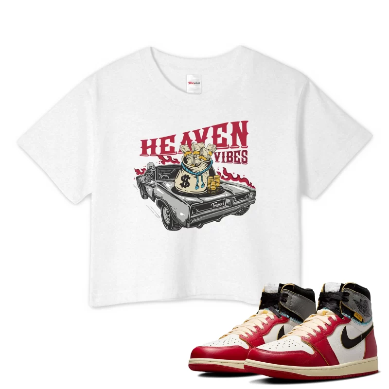 TeeVivo Crop Top Match Air Jordan 1 Retro High Union LA Chicago Shadow Heaven vibes – Air Jordan 1 Crop Top, AJ1 Crop Top