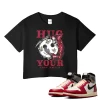 TeeVivo Crop Top Match Air Jordan 1 Retro High Union LA Chicago Shadow Hug your lost smile – Air Jordan 1 Crop Top, AJ1 Crop Top
