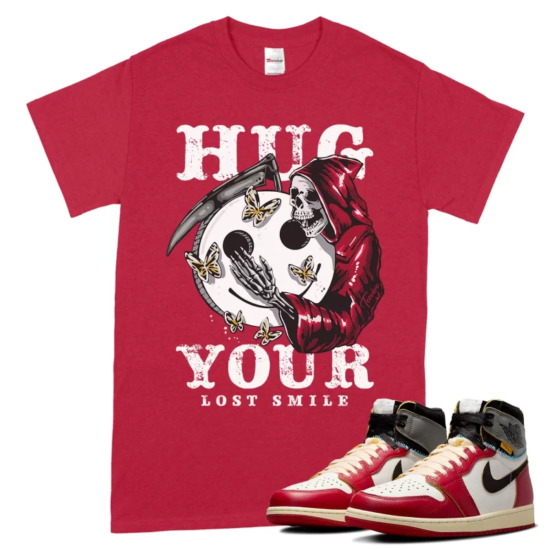 TeeVivo T-Shirt Match Air Jordan 1 Retro High Union LA Chicago Shadow Hug your lost smile – Air Jordan 1 Shirt, AJ1 Shirt