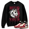 TeeVivo Sweatshirt Match Air Jordan 1 Retro High Union LA Chicago Shadow Hug your lost smile – Air Jordan 1 Sweatshirt, AJ1 Sweatshirt
