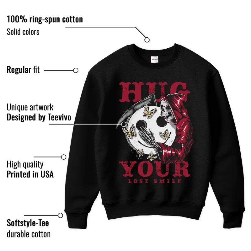 TeeVivo Sweatshirt Match Air Jordan 1 Retro High Union LA Chicago Shadow Hug your lost smile – Air Jordan 1 Sweatshirt, AJ1 Sweatshirt