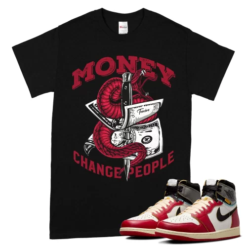 TeeVivo T-Shirt Match Air Jordan 1 Retro High Union LA Chicago Shadow Money change people – Air Jordan 1 Shirt, AJ1 Shirt