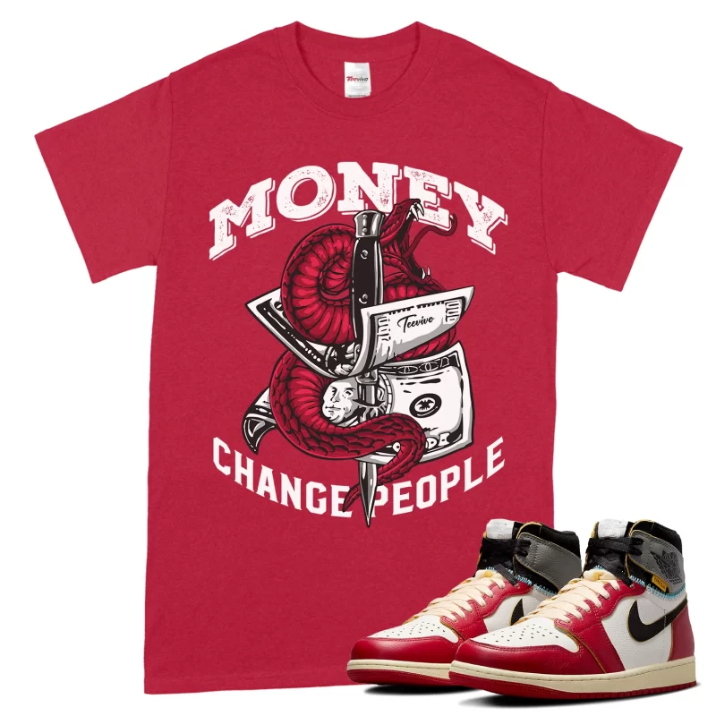 TeeVivo T-Shirt Match Air Jordan 1 Retro High Union LA Chicago Shadow Money change people – Air Jordan 1 Shirt, AJ1 Shirt