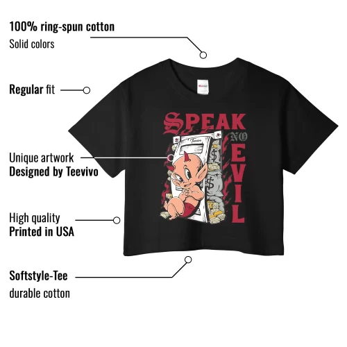 TeeVivo Crop Top Match Air Jordan 1 Retro High Union LA Chicago Shadow Speak no evil – Air Jordan 1 Crop Top, AJ1 Crop Top