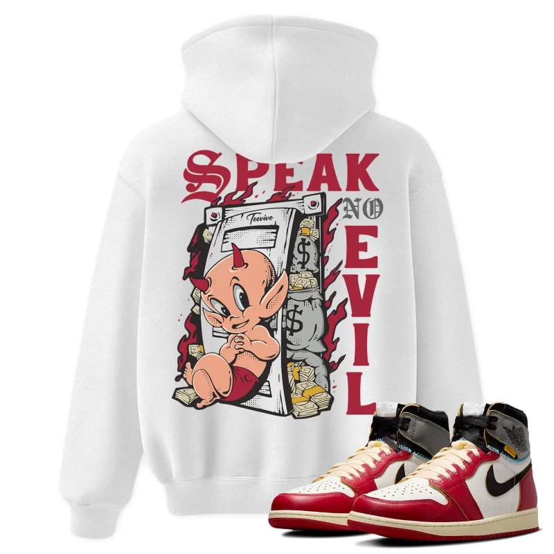 TeeVivo Hoodie Match Air Jordan 1 Retro High Union LA Chicago Shadow Speak no evil – Air Jordan 1 Hoodie, AJ1 Hoodie