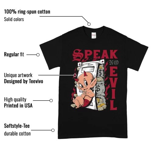 TeeVivo T-Shirt Match Air Jordan 1 Retro High Union LA Chicago Shadow Speak no evil – Air Jordan 1 Shirt, AJ1 Shirt