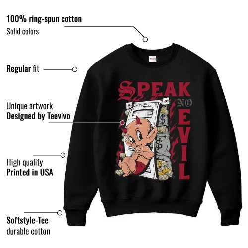 TeeVivo Sweatshirt Match Air Jordan 1 Retro High Union LA Chicago Shadow Speak no evil – Air Jordan 1 Sweatshirt, AJ1 Sweatshirt