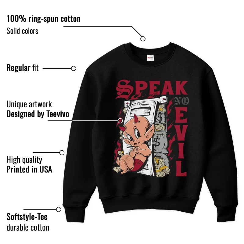 TeeVivo Sweatshirt Match Air Jordan 1 Retro High Union LA Chicago Shadow Speak no evil – Air Jordan 1 Sweatshirt, AJ1 Sweatshirt