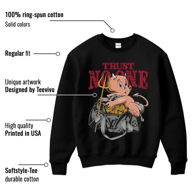 TeeVivo Sweatshirt Match Air Jordan 1 Retro High Union LA Chicago Shadow Trust no one – Air Jordan 1 Sweatshirt, AJ1 Sweatshirt