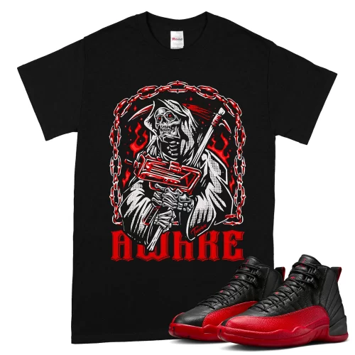 TeeVivo Air Jordan 12 Retro Flu Game T-Shirt Match Awake Graphic CT8013-002