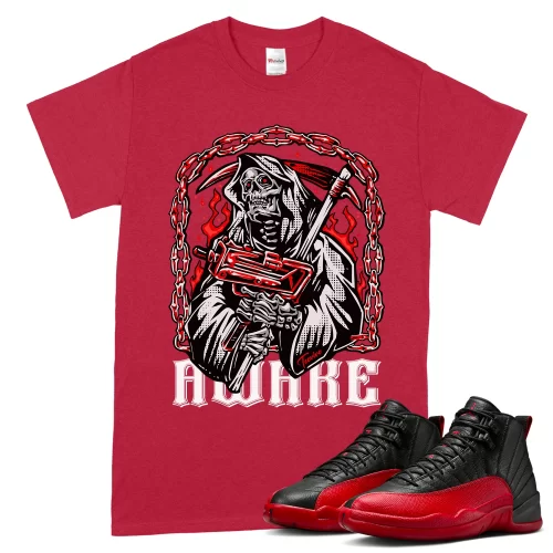 TeeVivo Air Jordan 12 Retro Flu Game T-Shirt Match Awake Graphic CT8013-002