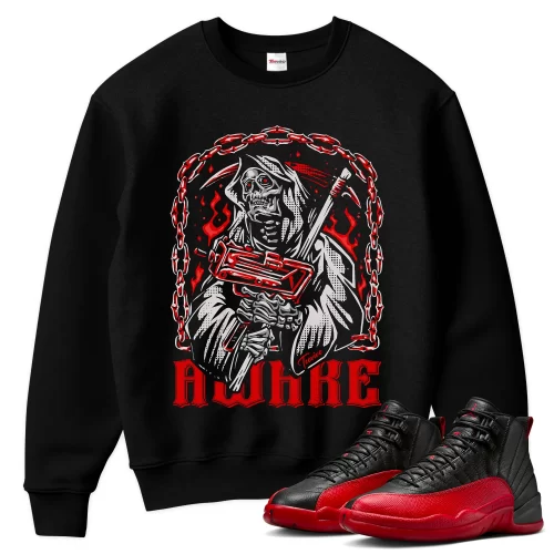 TeeVivo Air Jordan 12 Retro Flu Game Sweatshirt Match Awake Graphic CT8013-002