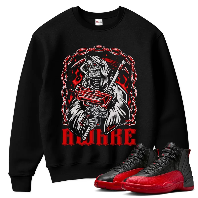 TeeVivo Air Jordan 12 Retro Flu Game Sweatshirt Match Awake Graphic CT8013-002