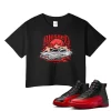 TeeVivo Air Jordan 12 Retro Flu Game Crop Top Match Blessed Graphic CT8013-002