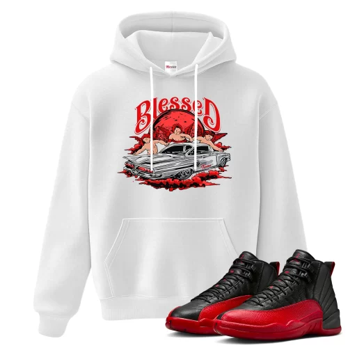TeeVivo Air Jordan 12 Retro Flu Game Hoodie Match Blessed Graphic CT8013-002