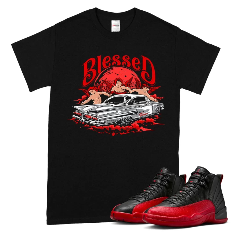 TeeVivo Air Jordan 12 Retro Flu Game T-Shirt Match Blessed Graphic CT8013-002