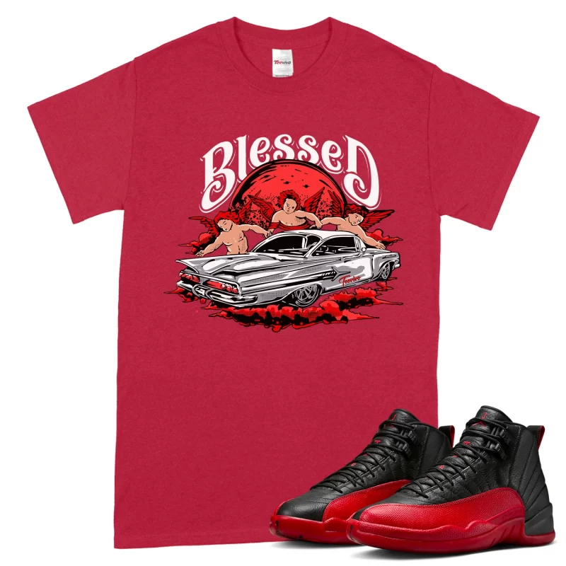 TeeVivo Air Jordan 12 Retro Flu Game T-Shirt Match Blessed Graphic CT8013-002