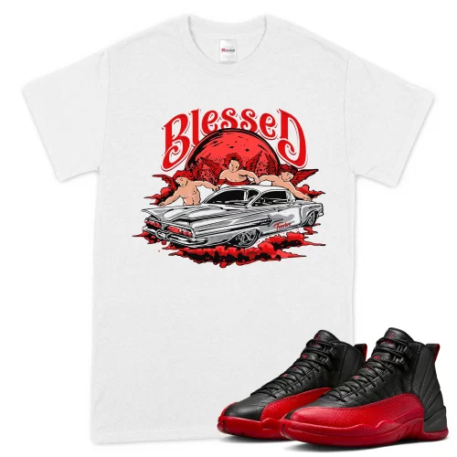 TeeVivo Air Jordan 12 Retro Flu Game T-Shirt Match Blessed Graphic CT8013-002