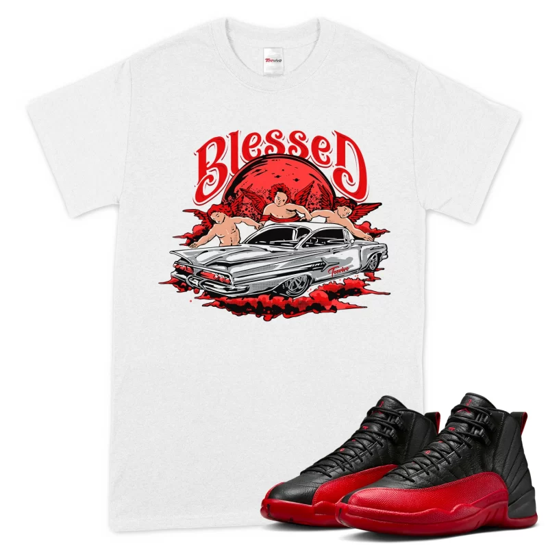 TeeVivo Air Jordan 12 Retro Flu Game T-Shirt Match Blessed Graphic CT8013-002