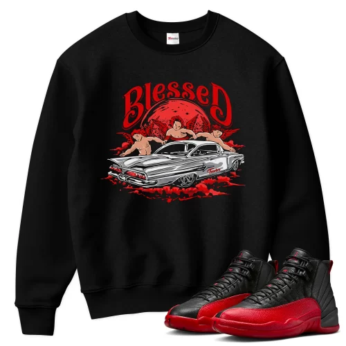 TeeVivo Air Jordan 12 Retro Flu Game Sweatshirt Match Blessed Graphic CT8013-002