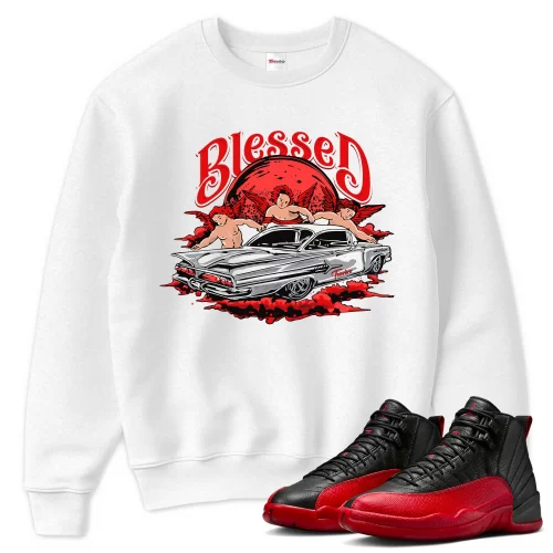 TeeVivo Air Jordan 12 Retro Flu Game Sweatshirt Match Blessed Graphic CT8013-002