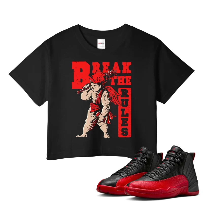 TeeVivo Air Jordan 12 Retro Flu Game Crop Top Match Break the rules Graphic CT8013-002