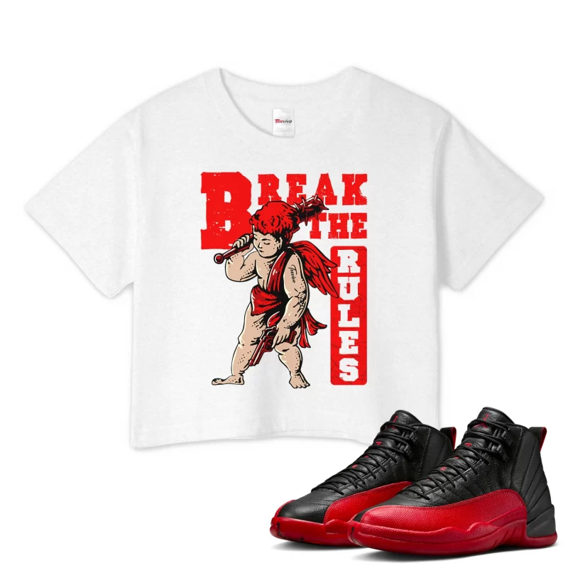 TeeVivo Air Jordan 12 Retro Flu Game Crop Top Match Break the rules Graphic CT8013-002