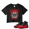 TeeVivo Air Jordan 12 Retro Flu Game Crop Top Match Crime Graphic CT8013-002