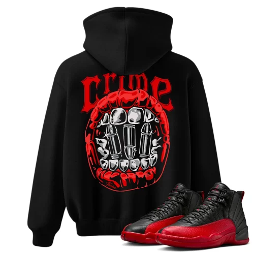 TeeVivo Air Jordan 12 Retro Flu Game Hoodie Match Crime Graphic CT8013-002