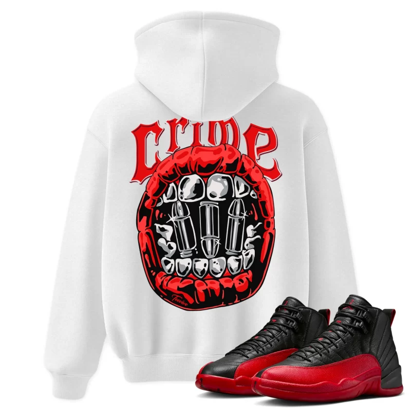 TeeVivo Air Jordan 12 Retro Flu Game Hoodie Match Crime Graphic CT8013-002