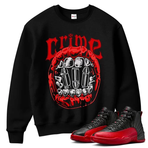 TeeVivo Air Jordan 12 Retro Flu Game Sweatshirt Match Crime Graphic CT8013-002