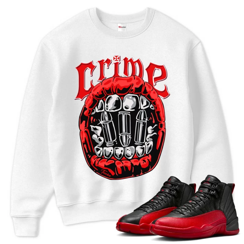 TeeVivo Air Jordan 12 Retro Flu Game Sweatshirt Match Crime Graphic CT8013-002