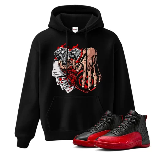 TeeVivo Air Jordan 12 Retro Flu Game Hoodie Match Gambling Graphic CT8013-002