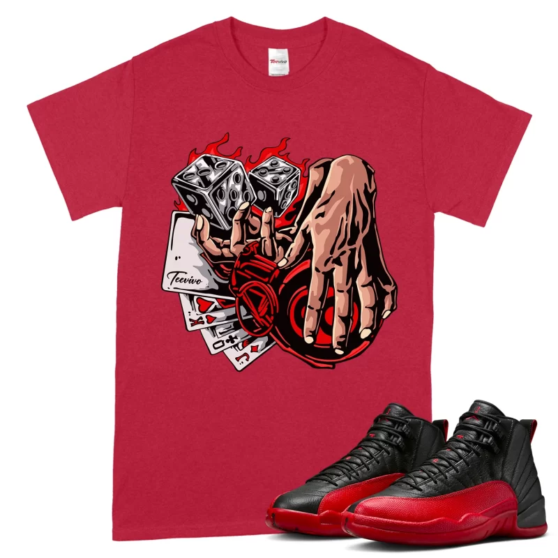 TeeVivo Air Jordan 12 Retro Flu Game T-Shirt Match Gambling Graphic CT8013-002