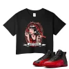 TeeVivo Air Jordan 12 Retro Flu Game Crop Top Match God Daaamn Graphic CT8013-002