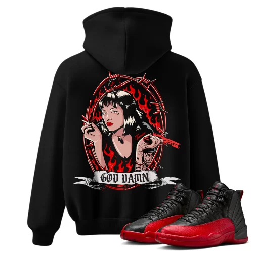 TeeVivo Air Jordan 12 Retro Flu Game Hoodie Match God Daaamn Graphic CT8013-002