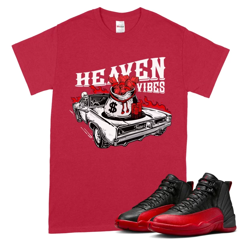 TeeVivo Air Jordan 12 Retro Flu Game T-Shirt Match Heaven vibes Graphic CT8013-002