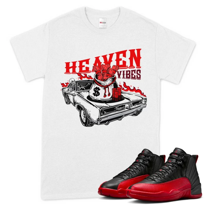 TeeVivo Air Jordan 12 Retro Flu Game T-Shirt Match Heaven vibes Graphic CT8013-002