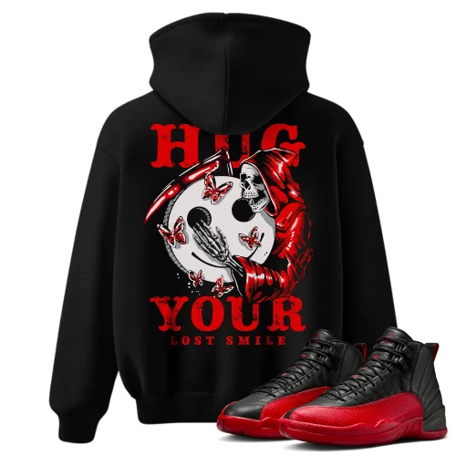 TeeVivo Air Jordan 12 Retro Flu Game Hoodie Match Hug your lost smile Graphic CT8013-002