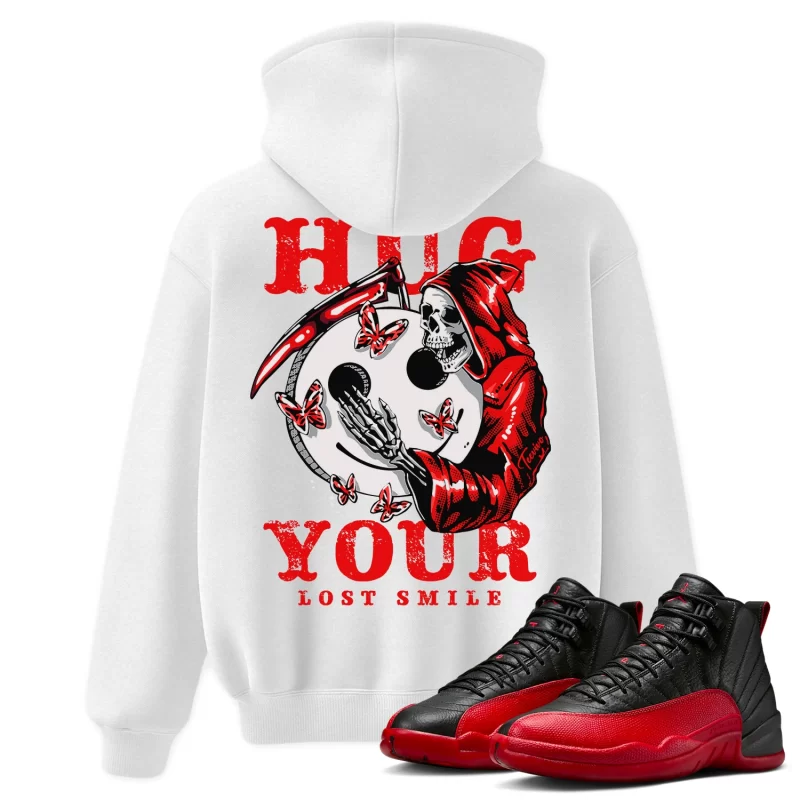TeeVivo Air Jordan 12 Retro Flu Game Hoodie Match Hug your lost smile Graphic CT8013-002
