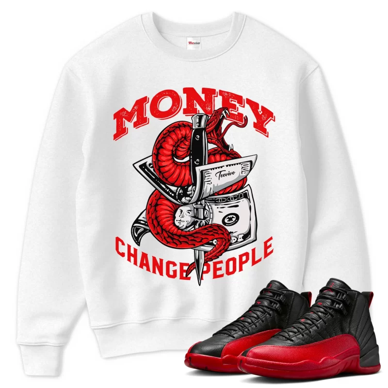 TeeVivo Air Jordan 12 Retro Flu Game Sweatshirt Match Money change people Graphic CT8013-002